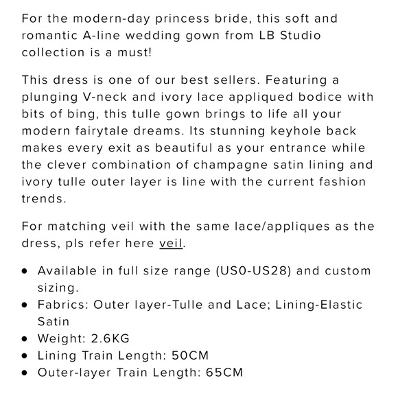 A-Line Court Train Tulle And Lace Wedding Dress, Cocomelody NWT - Picture 6 of 10